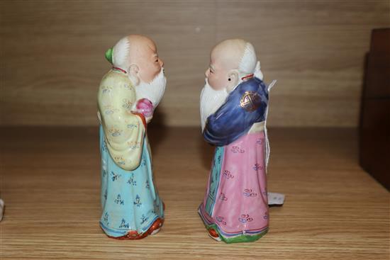 Two Chinese porcelain figures of a Sage height 14cm